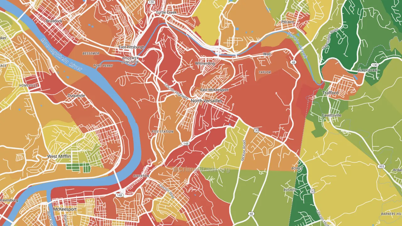 15137, PA Map of Theft Rates