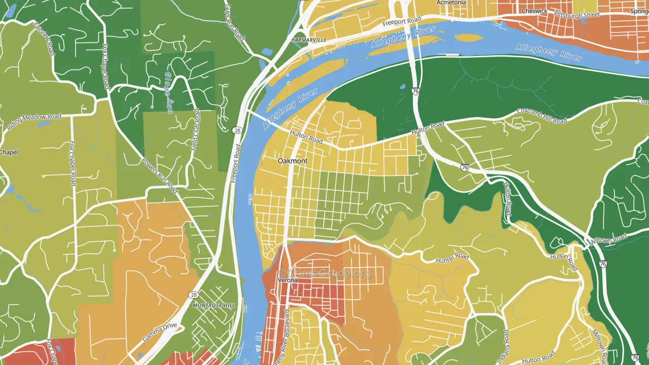 15139, PA Map of Theft Rates