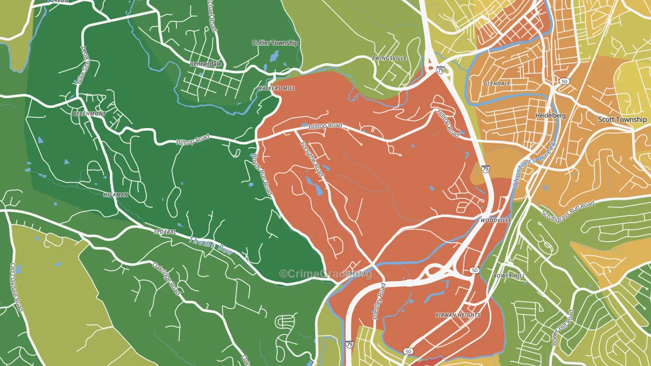 15142, PA Map of Theft Rates