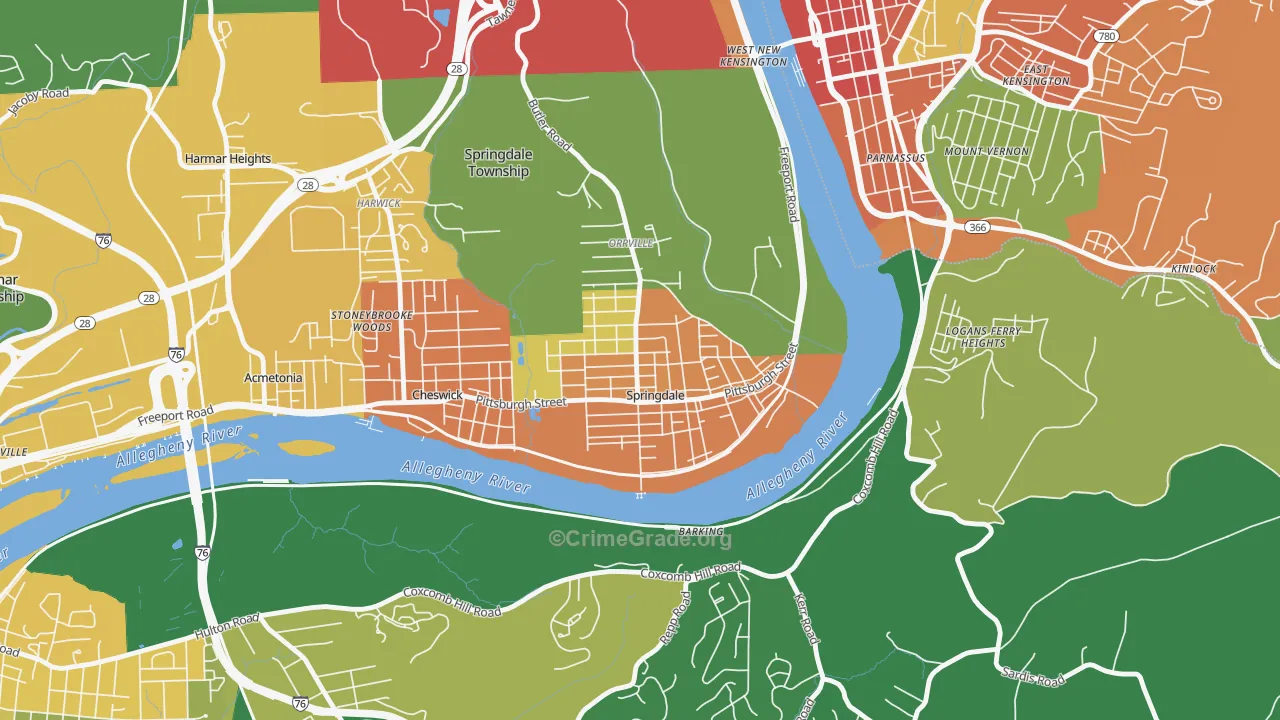 15144, PA Map of Theft Rates