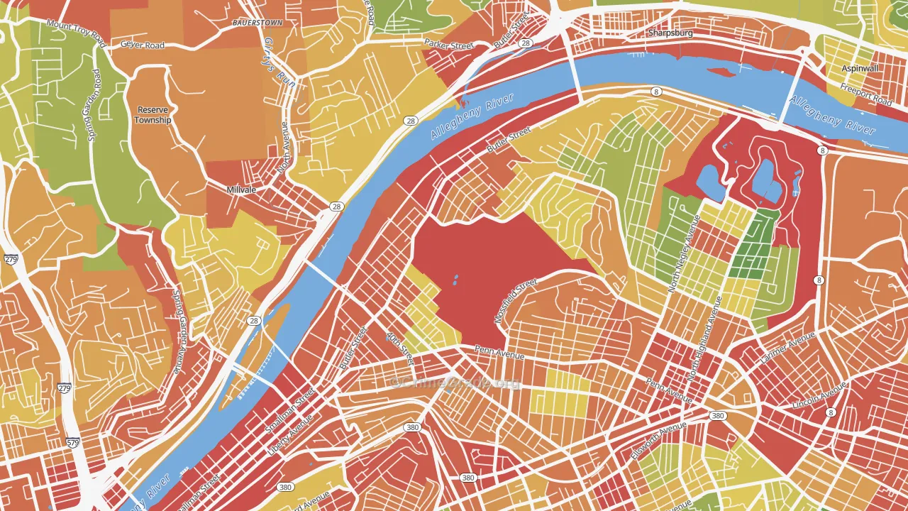 15201, PA Map of Theft Rates
