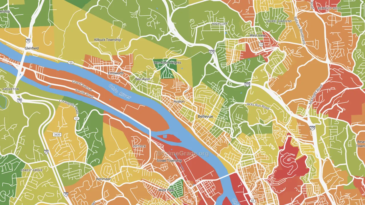 15202, PA Map of Theft Rates