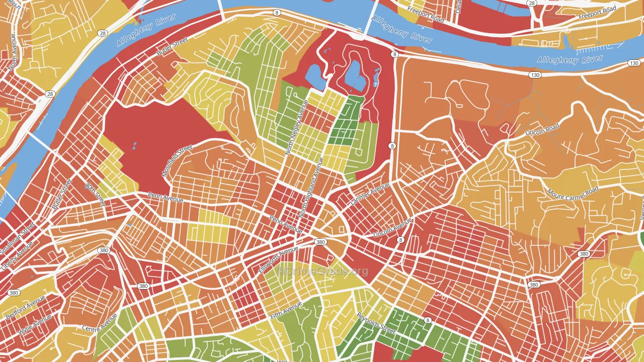 15206, PA Map of Theft Rates
