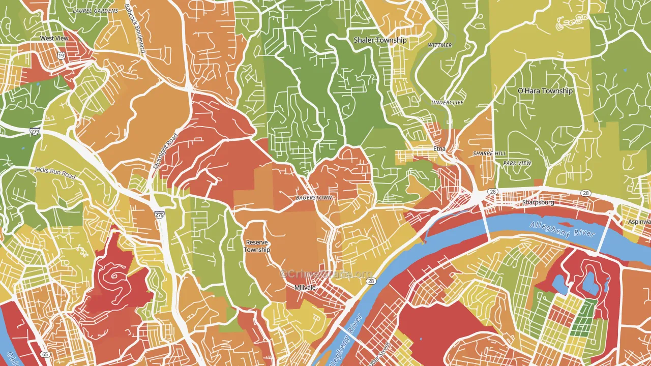 15209, PA Map of Theft Rates