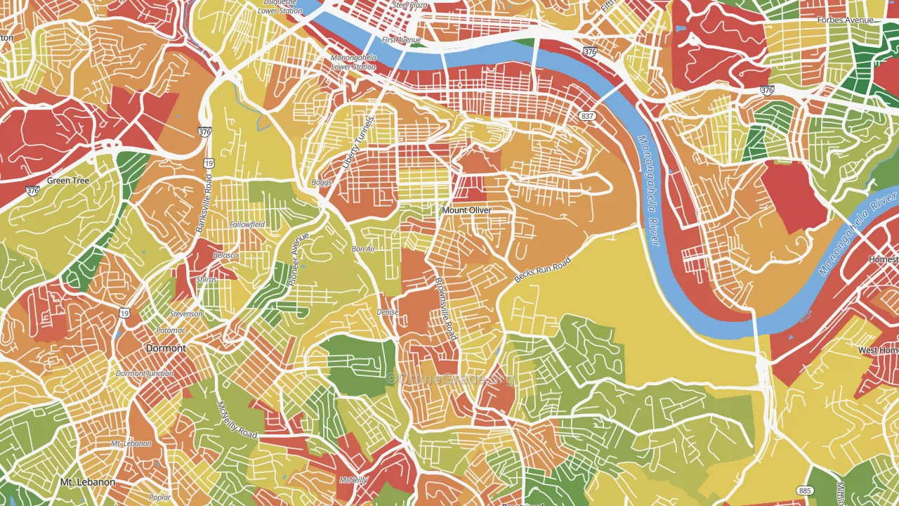 15210, PA Map of Theft Rates