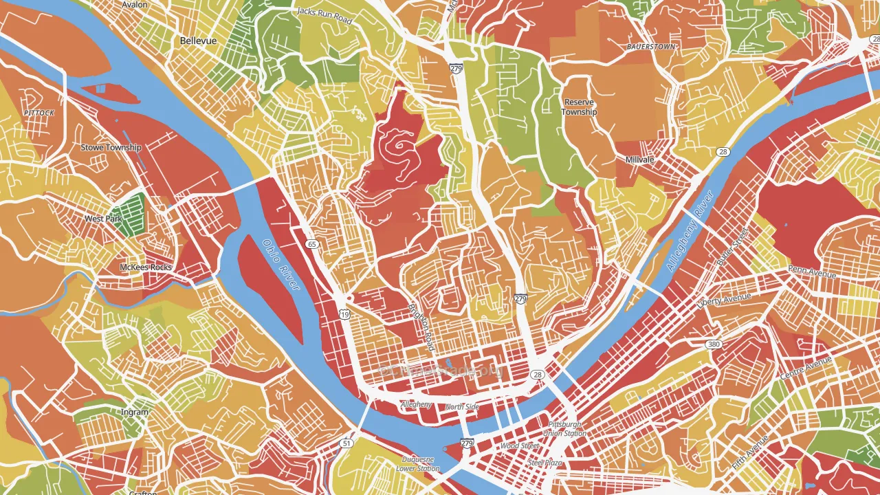 15212, PA Map of Theft Rates
