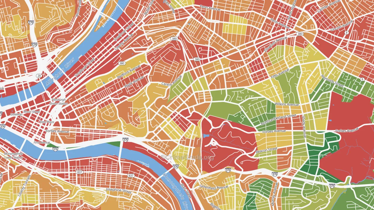 15213, PA Map of Theft Rates