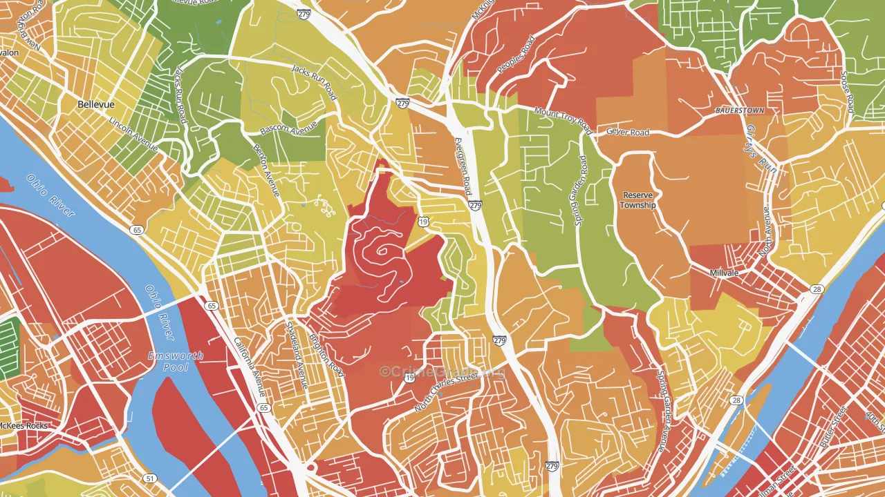 15214, PA Map of Theft Rates