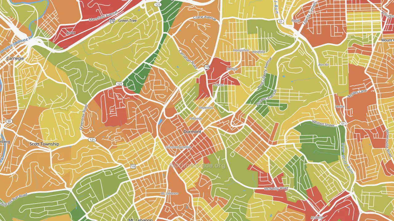 15216, PA Map of Theft Rates