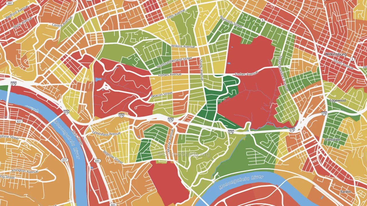 15217, PA Map of Theft Rates