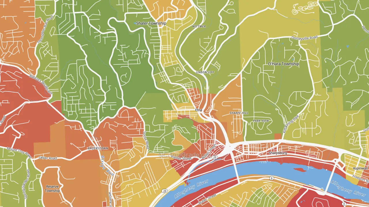15223, PA Map of Theft Rates