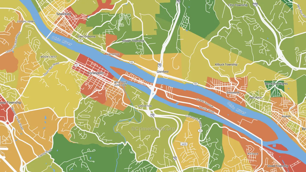 15225, PA Map of Theft Rates
