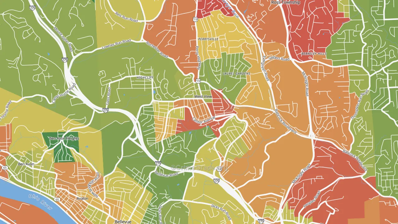 15229, PA Map of Theft Rates