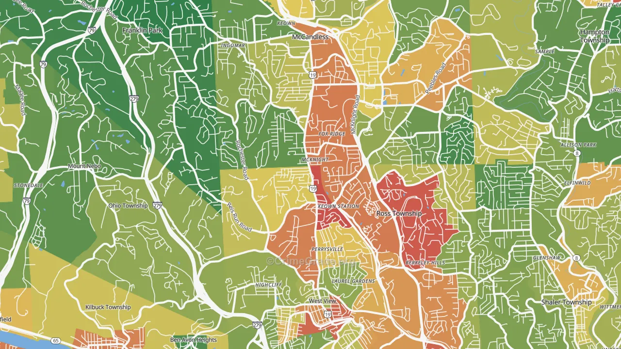 15237, PA Map of Theft Rates