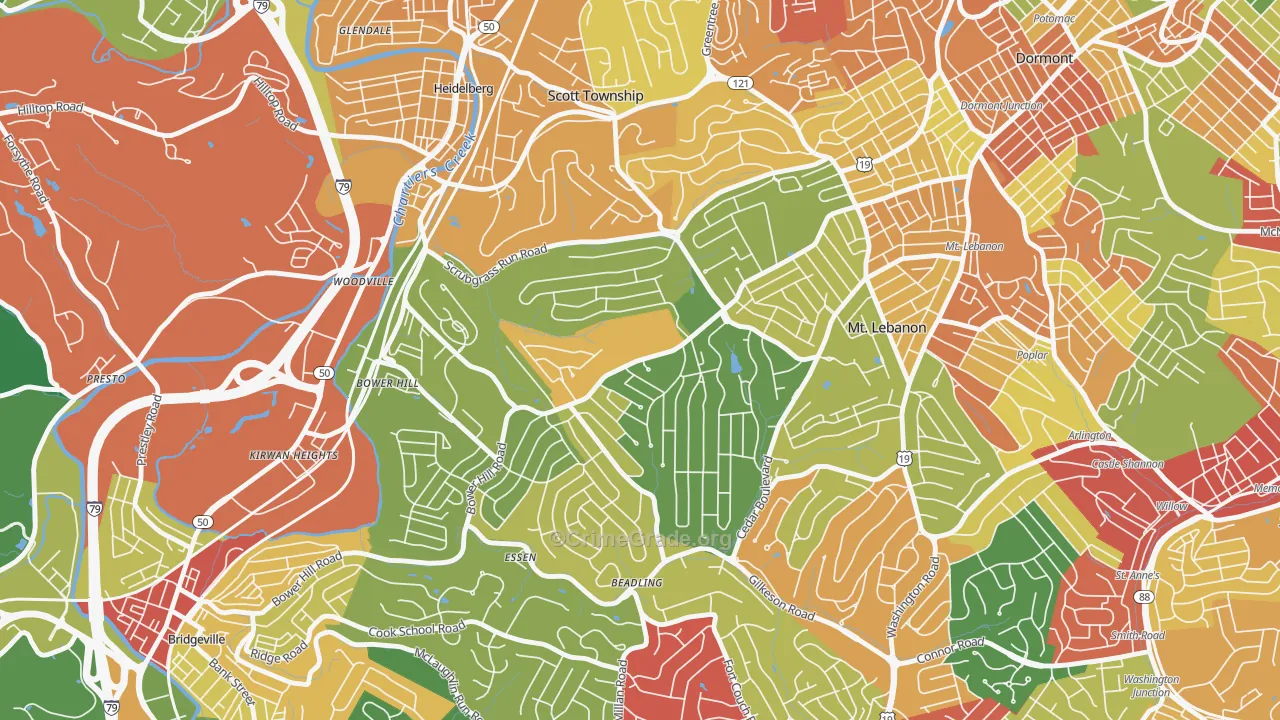 15243, PA Map of Theft Rates
