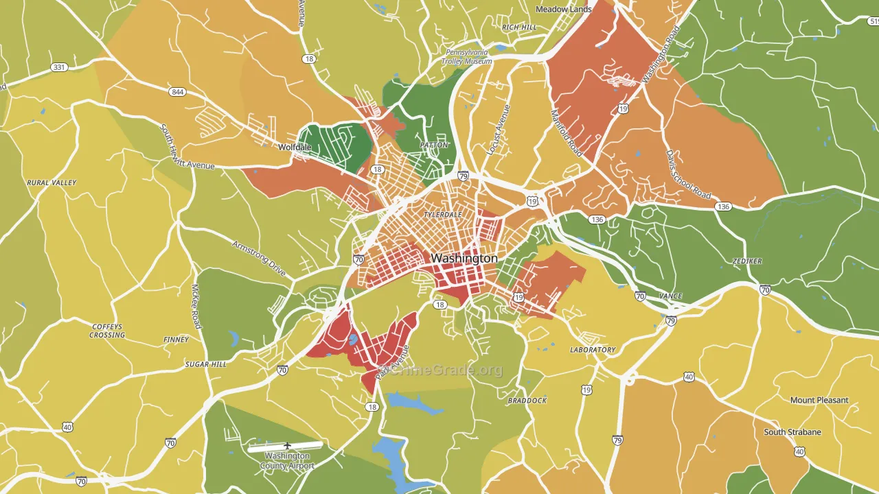 15301, PA Map of Theft Rates