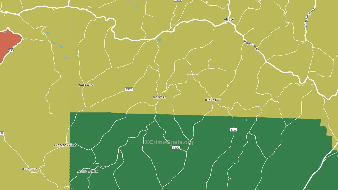 15310, PA Map of Theft Rates