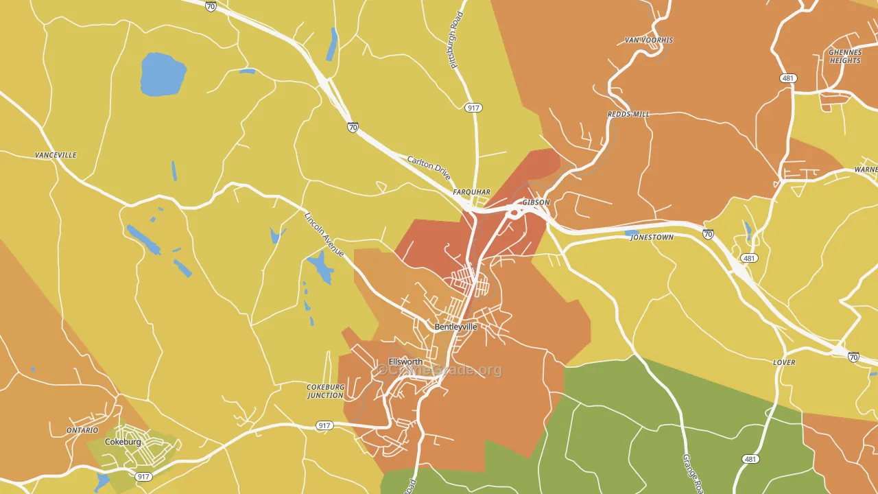 15314, PA Map of Theft Rates