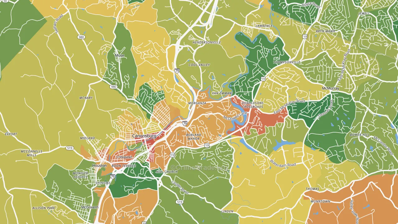 15317, PA Map of Theft Rates