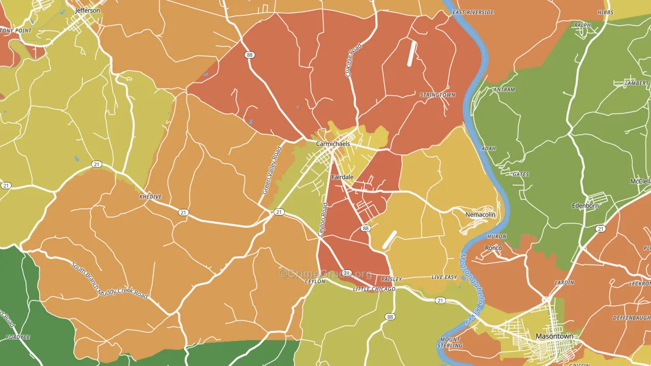 15320, PA Map of Theft Rates