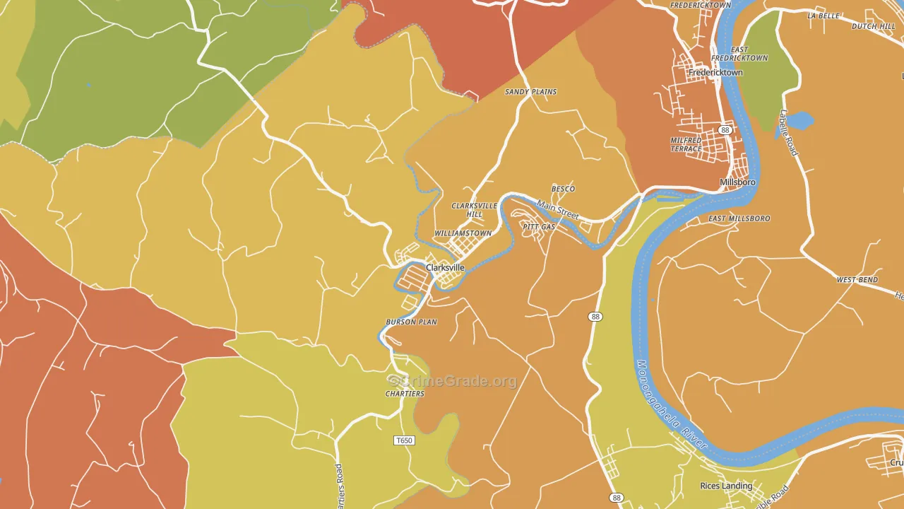15322, PA Map of Theft Rates