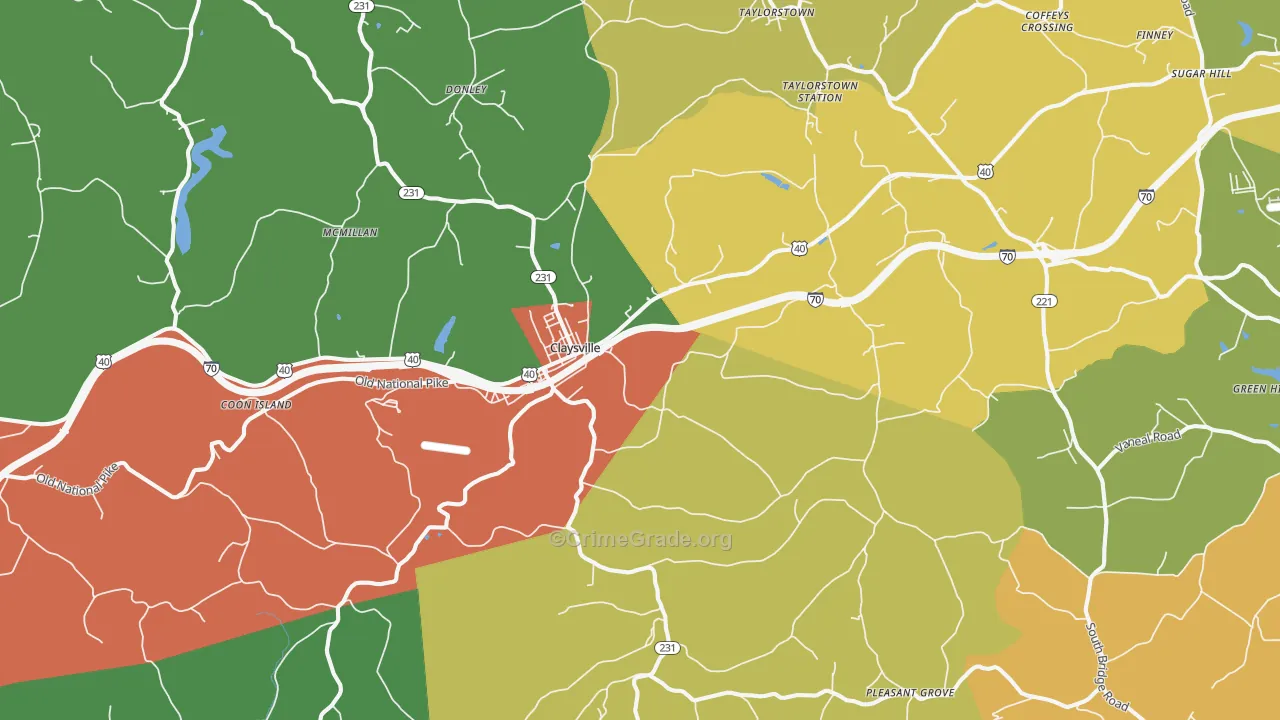 15323, PA Map of Theft Rates