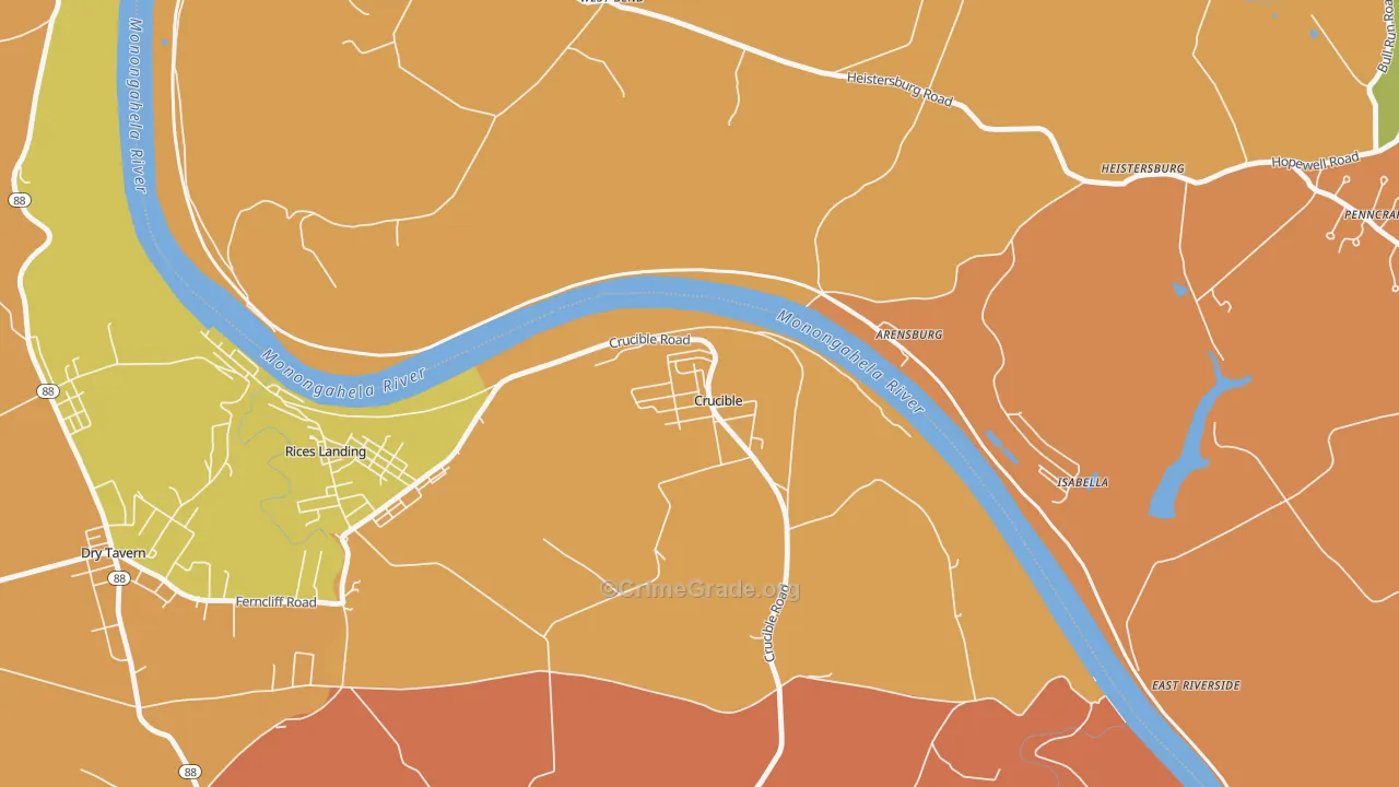 15325, PA Map of Theft Rates