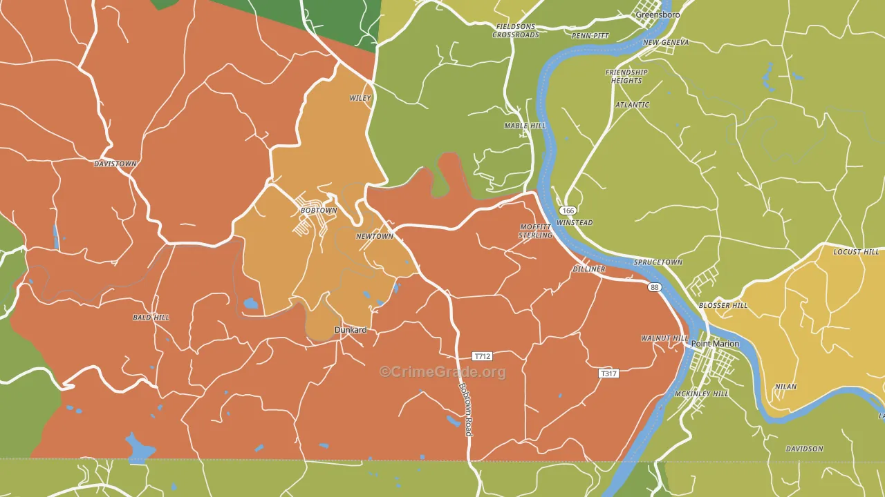 15327, PA Map of Theft Rates