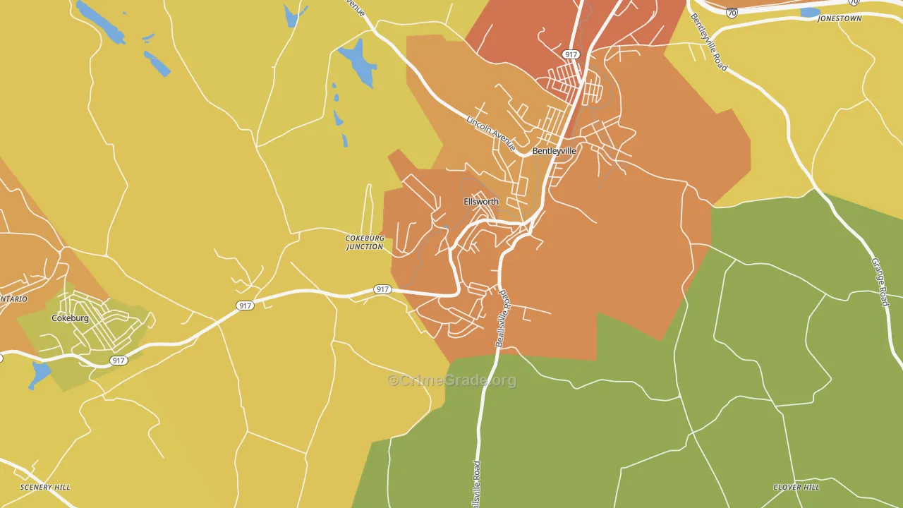 15331, PA Map of Theft Rates