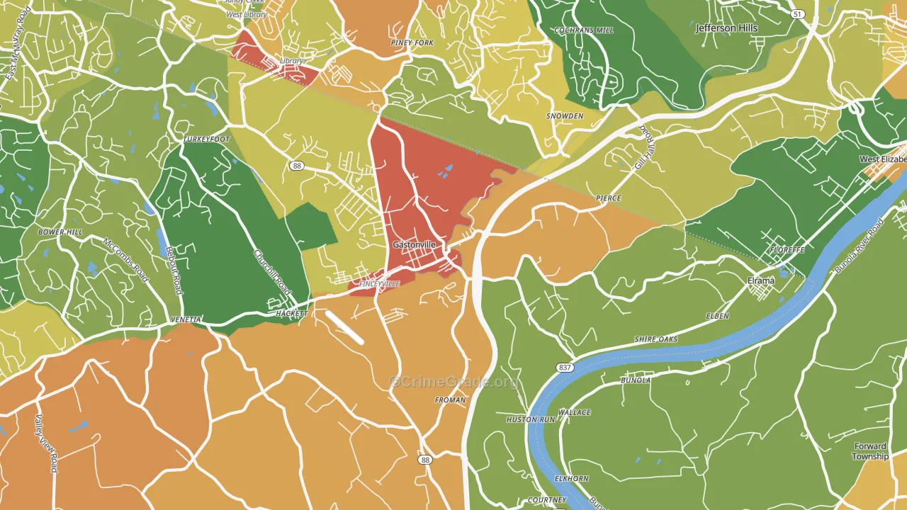15332, PA Map of Theft Rates