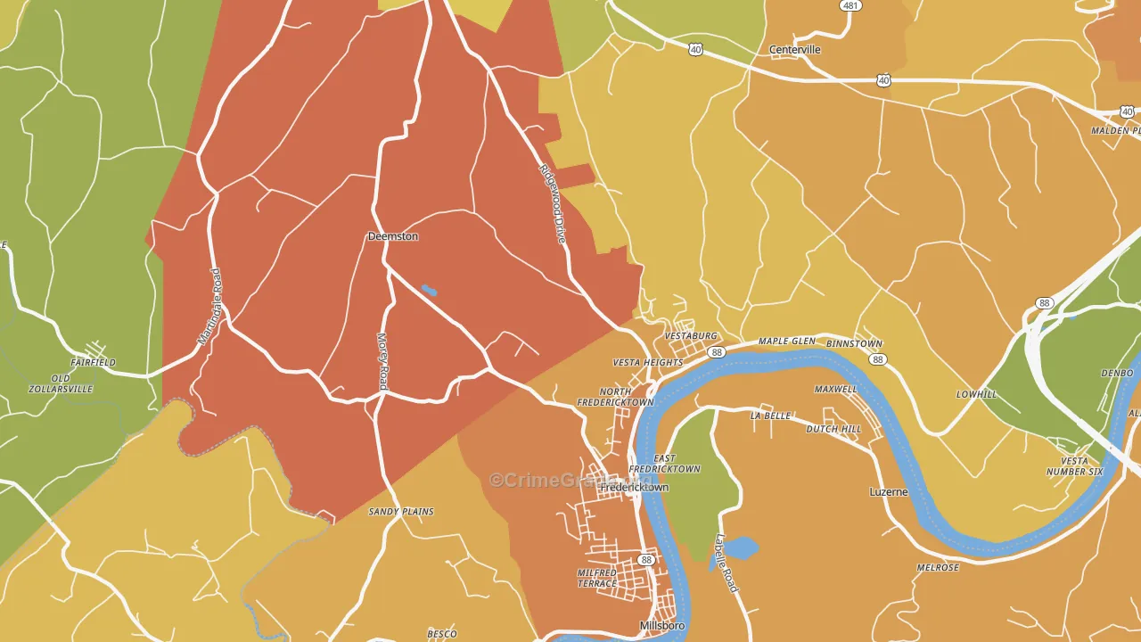 15333, PA Map of Theft Rates