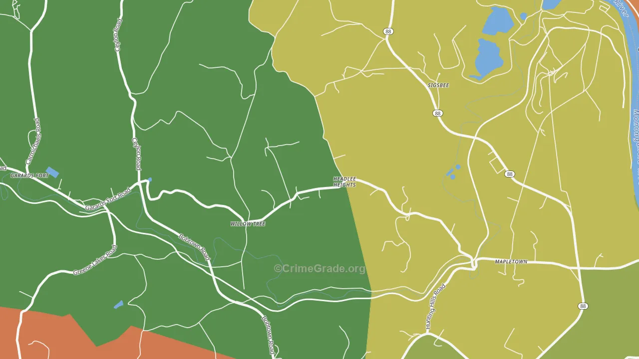 15334, PA Map of Theft Rates