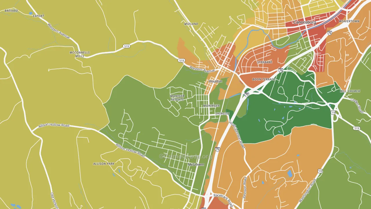 15342, PA Map of Theft Rates