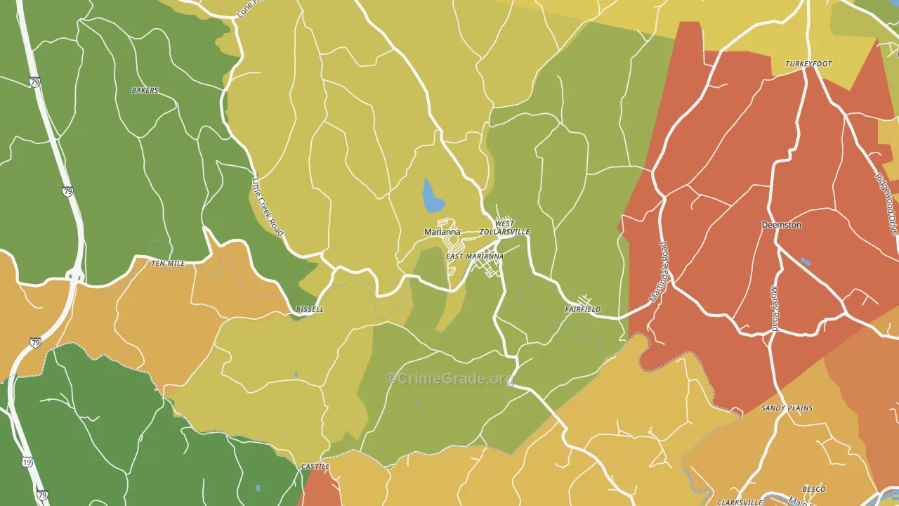 15345, PA Map of Theft Rates