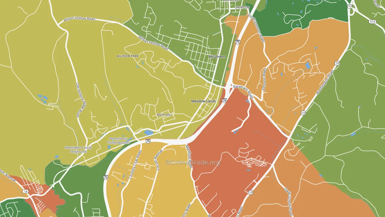15347, PA Map of Theft Rates