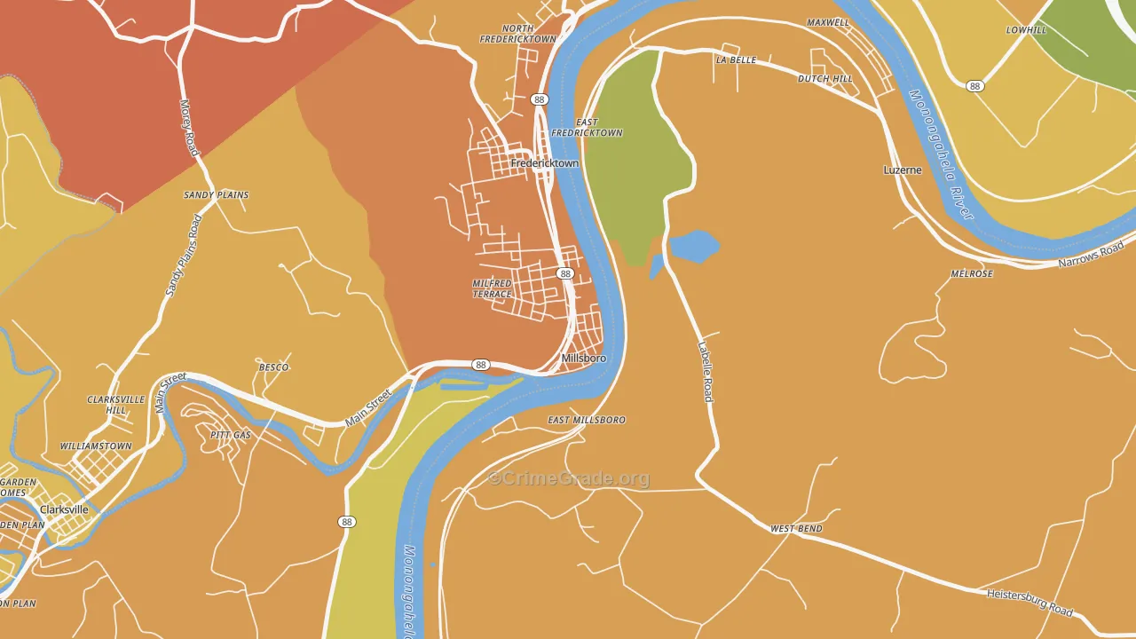 15348, PA Map of Theft Rates