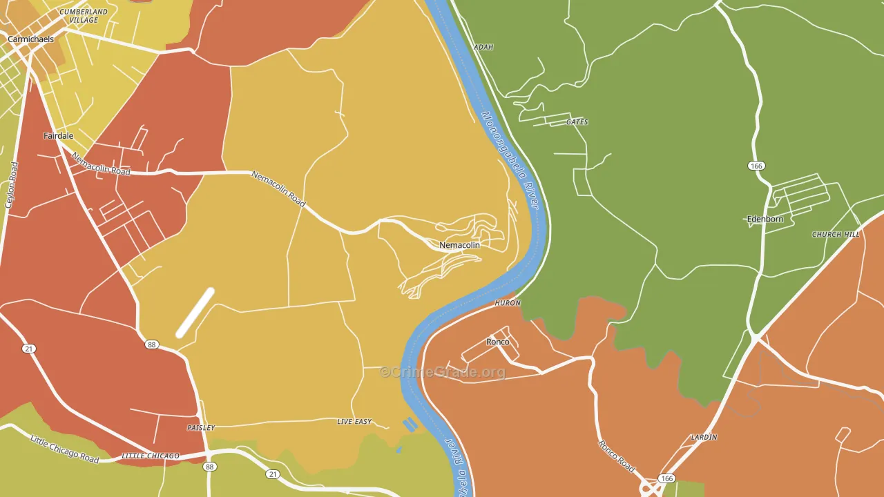 15351, PA Map of Theft Rates