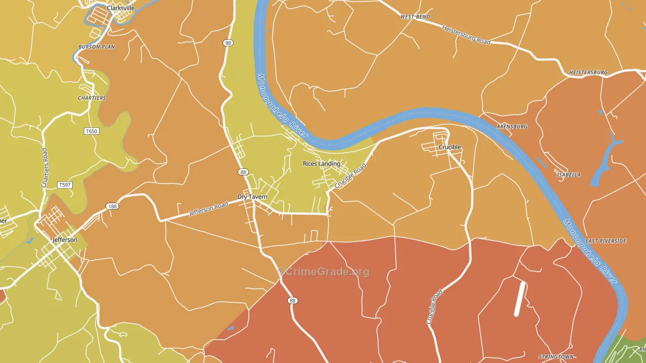 15357, PA Map of Theft Rates