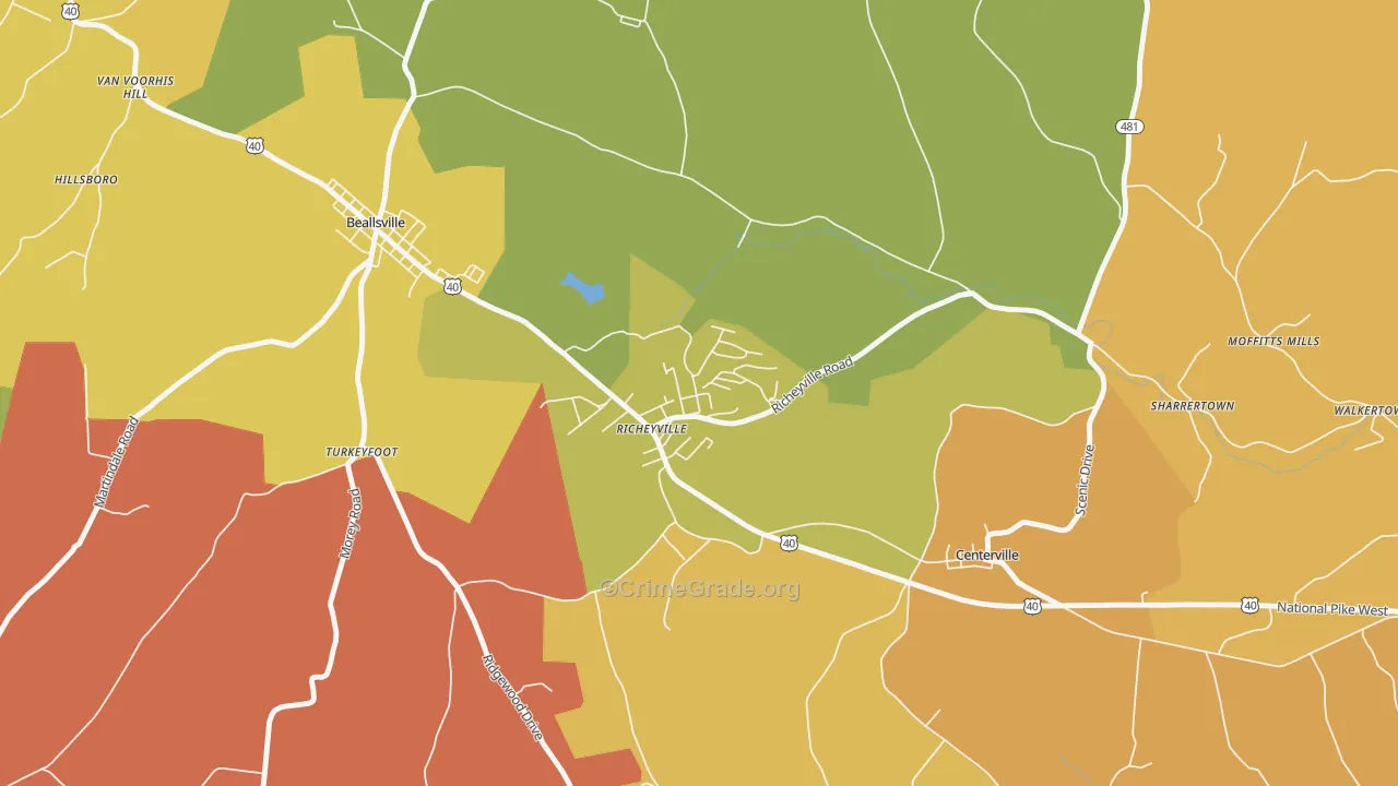 15358, PA Map of Theft Rates