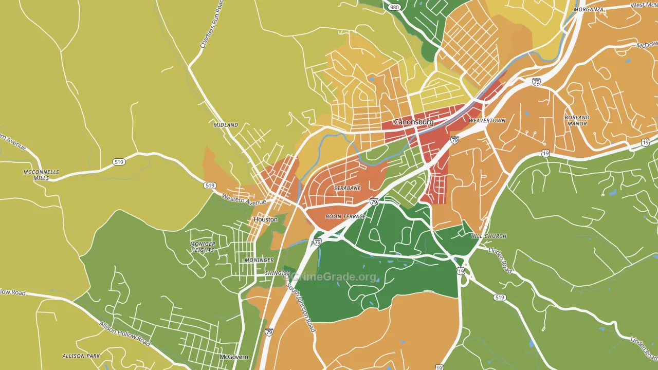 15363, PA Map of Theft Rates