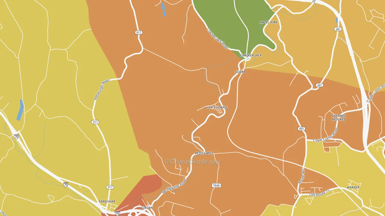 15366, PA Map of Theft Rates