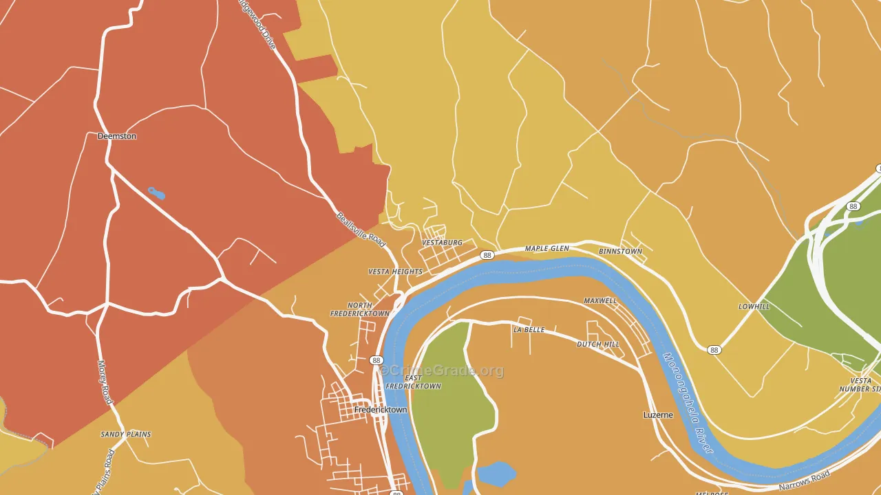 15368, PA Map of Theft Rates