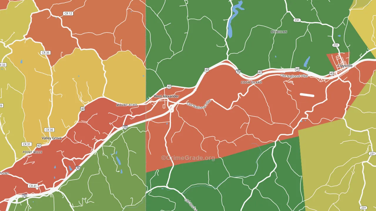 15376, PA Map of Theft Rates