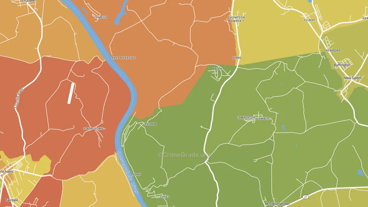15410, PA Map of Theft Rates