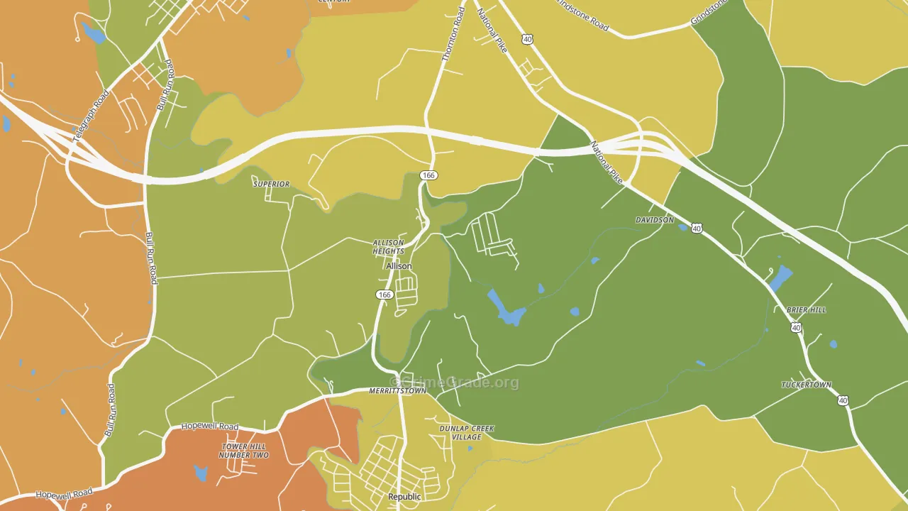 15413, PA Map of Theft Rates