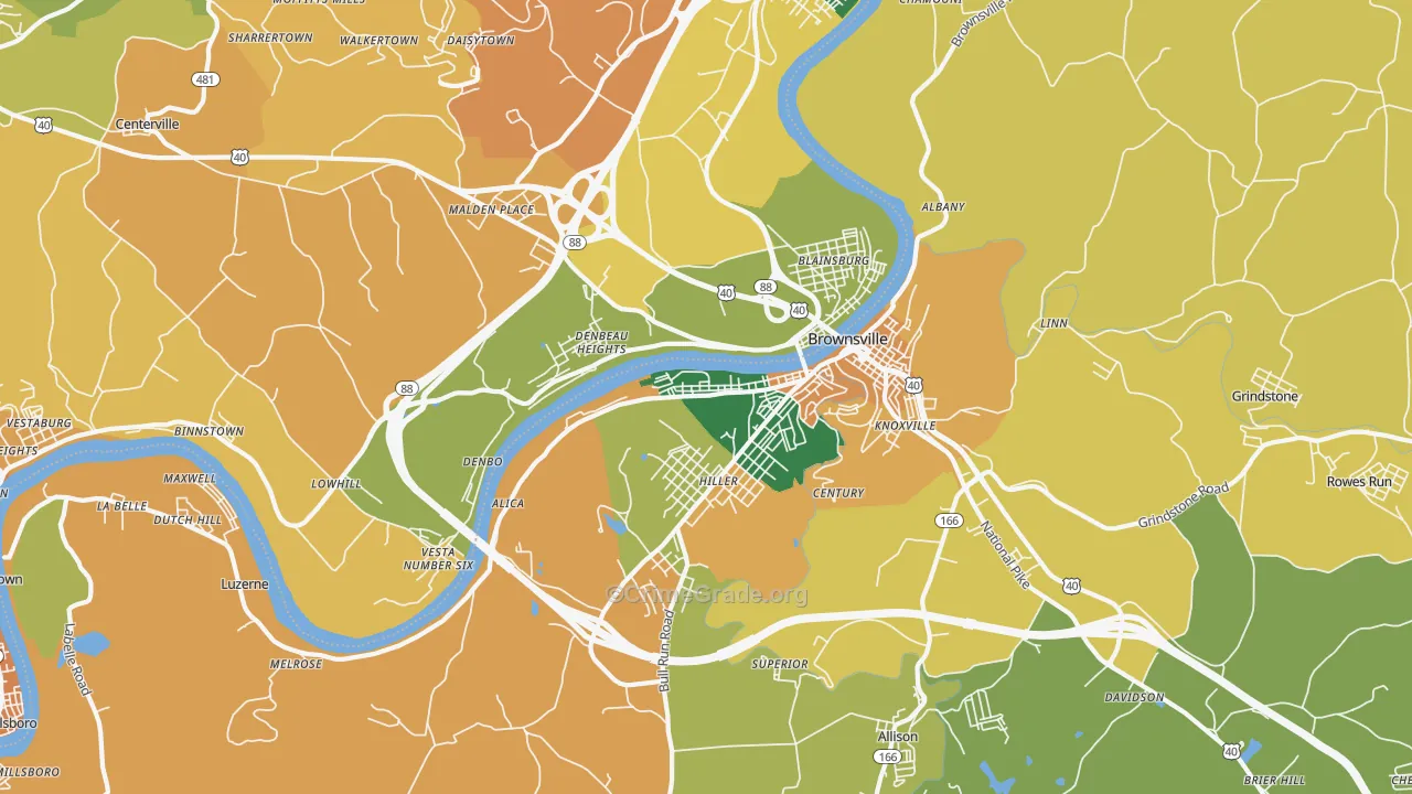 15417, PA Map of Theft Rates