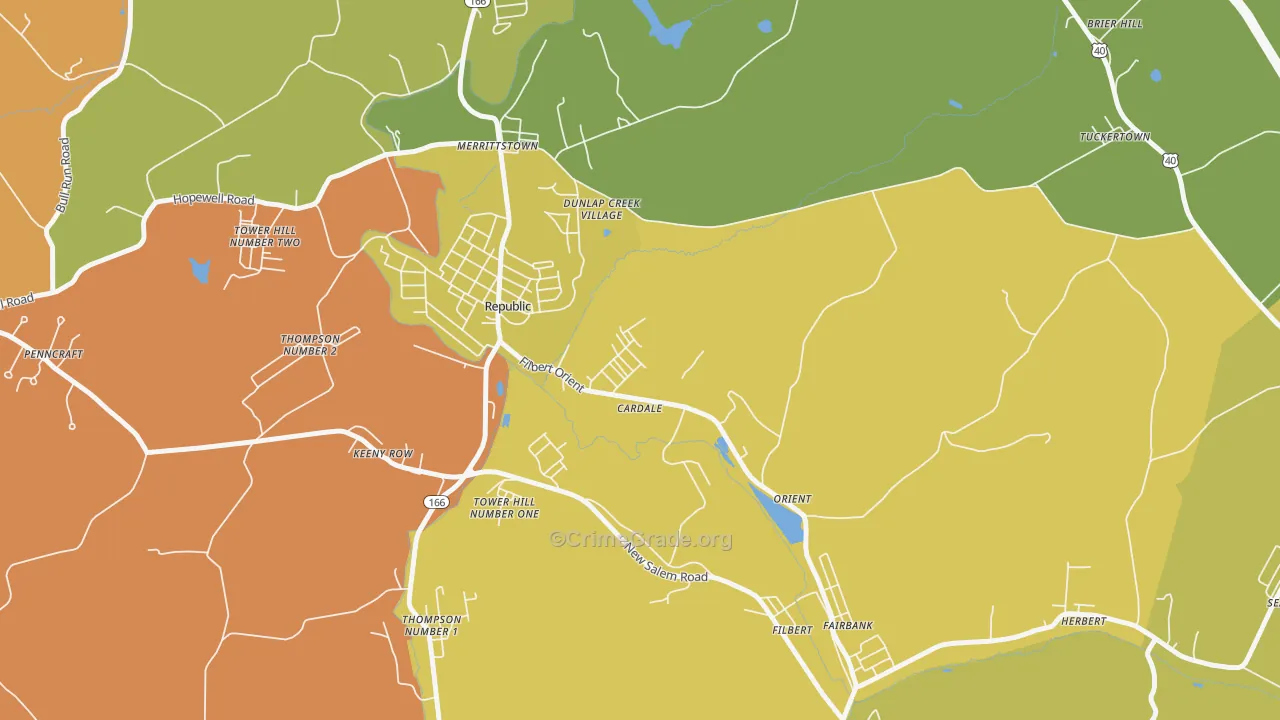 15420, PA Map of Theft Rates