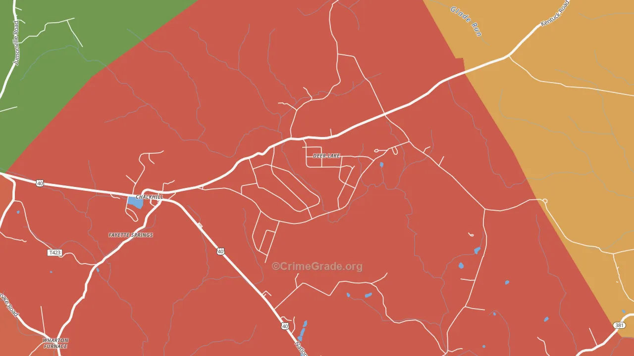 15421, PA Map of Theft Rates