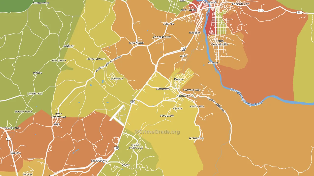 15431, PA Map of Theft Rates