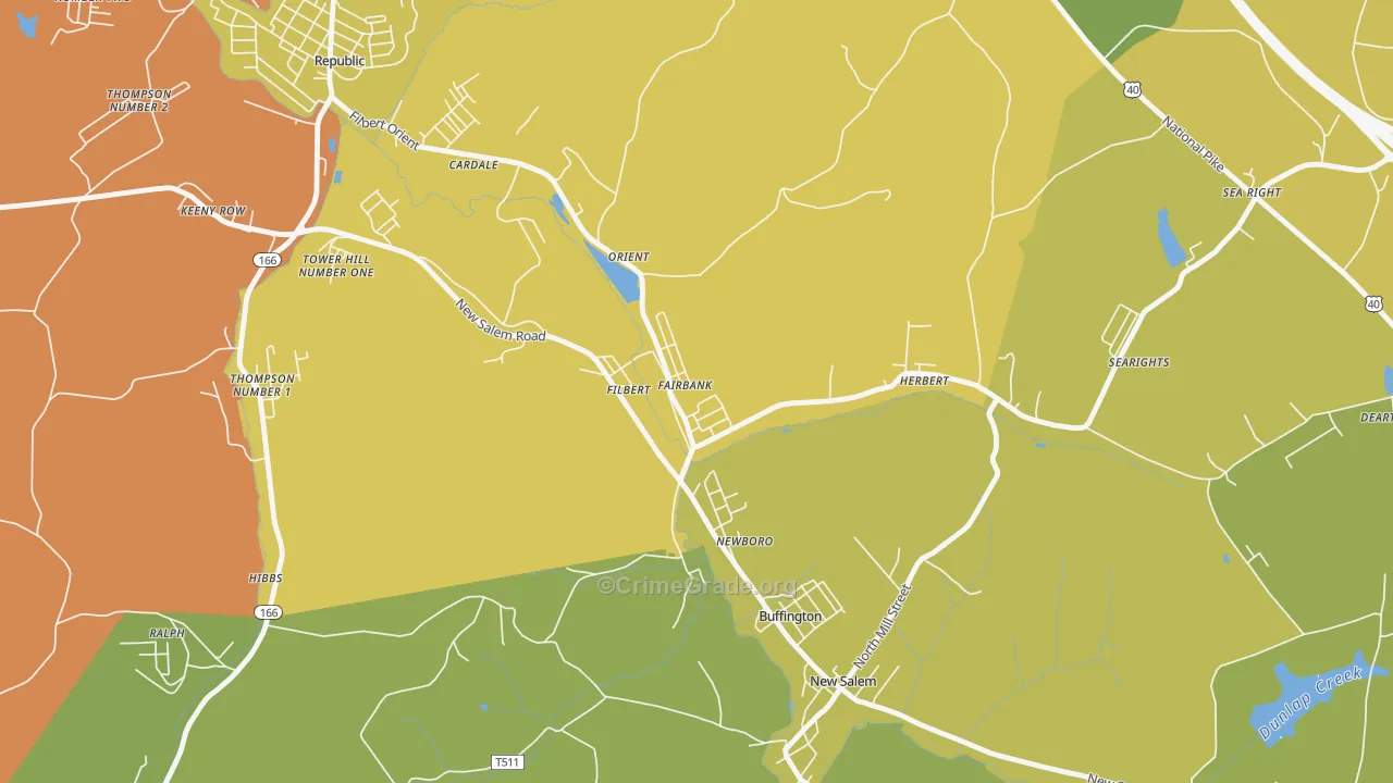 15435, PA Map of Theft Rates
